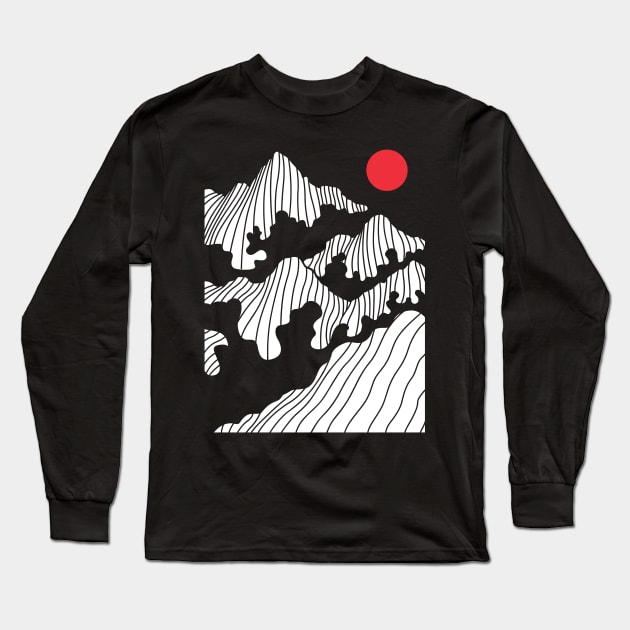 Red Moon Mountains Long Sleeve T-Shirt by ThyShirtProject - Affiliate